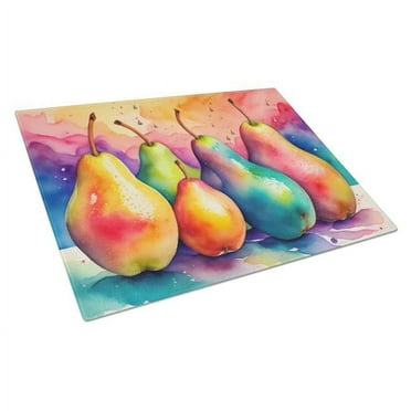 Carolines Treasures DAC1839LCB 15 x 12 in. Colorful Pears Glass Cutting Board - Large