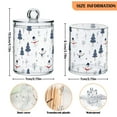 thumbnail image 5 of Yayeee 2 Pack Qtip Holder Bathroom Cotton Swab Canister with Lid Clear Dispenser Set, Blue Cartoon Snowmen, 5 of 6