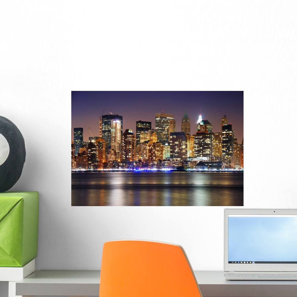 New York City Skyline Wall Mural by Wallmonkeys Peel and Stick Graphic ...