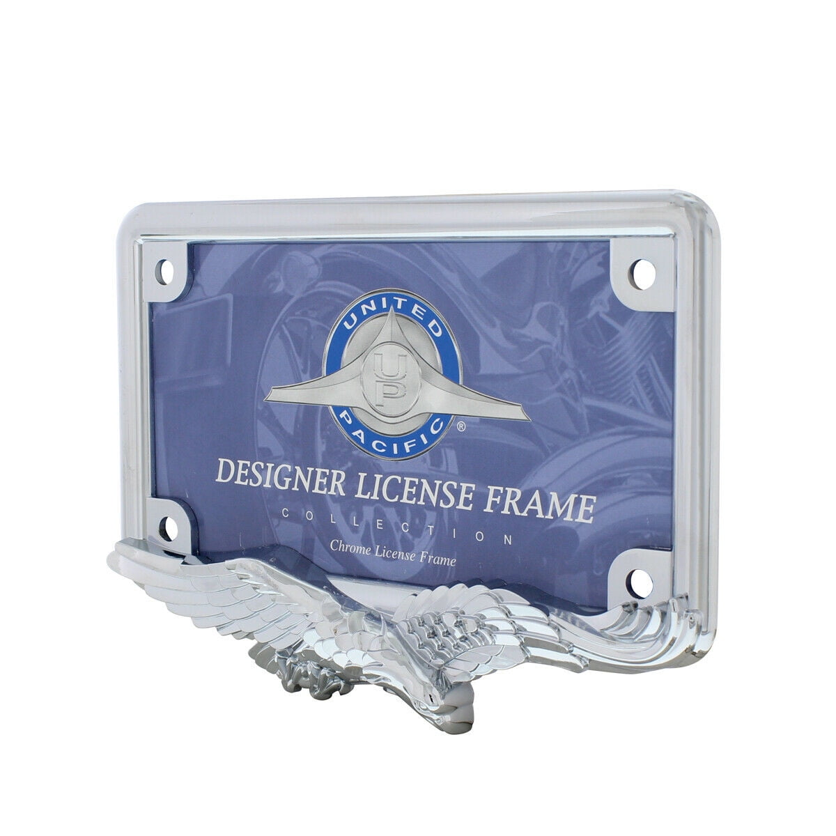 United Pacific Chrome Eagle Motorcycle License Plate Frame, Universal Variations