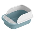 thumbnail image 3 of Caja de arena para gatos, caja de arena para inodoro, bandeja de arena semicerrada grande extraíble a prueba de salpicaduras, para accesorios de viaje Azul52cmx36cmx21.5cm Fernando Bandeja de arena para gatos, 3 of 8