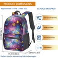 thumbnail image 3 of Purple Yellow Blue Butterfly Pattern 17" Waterproof Oxford School Backpacks for Teens, S-Shape Padded Straps, for School, Travel, Hiking, Camping, 3 of 5