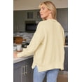thumbnail image 2 of ORUYROP Women's Crewneck Batwing Long Sleeve Sweater 2023 Fall Oversized Ribbed Knit Side Slit Pullover Top, 2 of 7