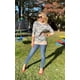 thumbnail image 3 of Sudadera ECOWISH para mujer, cuello redondo, manga larga, estampado de camuflaje, color beige, 3 of 5