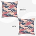 thumbnail image 4 of Housses de Coussin Décoratives en Velours Lot de 2, Housse de Coussin Carrée Douce avec Fermeture Éclair Invisible Impression Vagues Rugueuses, 18"x18 Pouces, 4 of 6