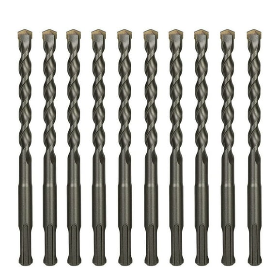 Drillforce 1/2 Inch x 10 Inch SDS Plus Rotary Hammer Drill Bits Set, Carbide Tipped for Brick, Masonry, Stone and Concrete