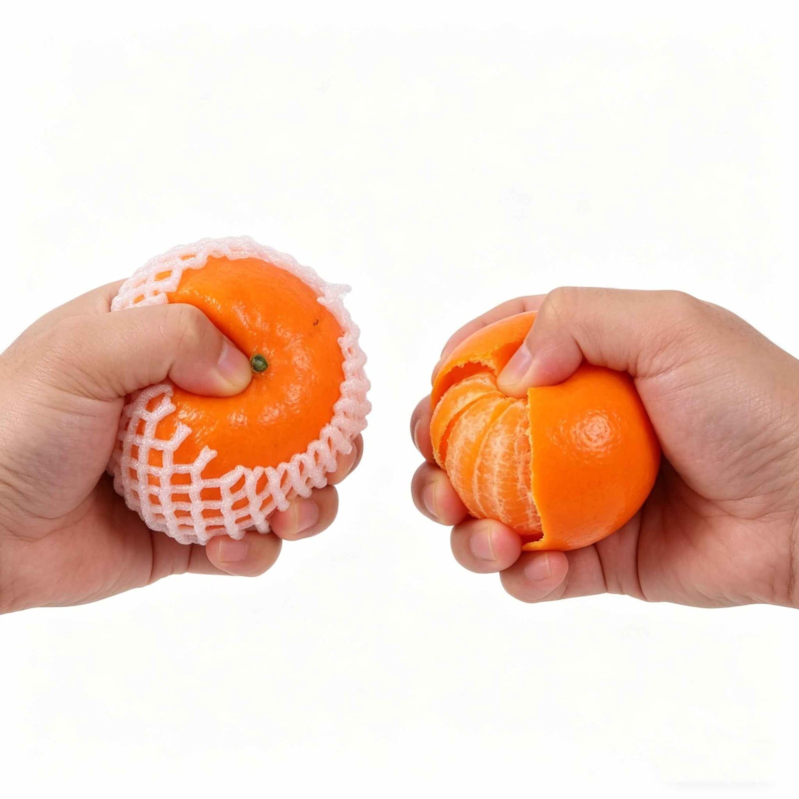Peelable Orange Stress Relief Ball Realistic Tangerine Slow Rising Soft Silicone Fruit Squeeze Anxiety Adhd Calming Sensory Desk Accessory Office