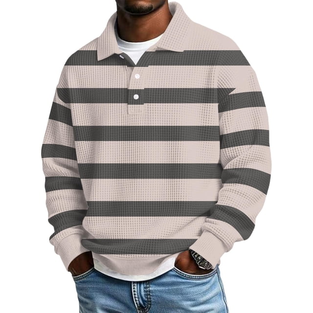 Hombres de Manga Larga Vintage Impreso Botón Abajo Cuello Turndown Color Sólido Casual Camisa Suave para el Verano