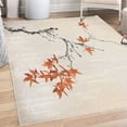 thumbnail image 1 of Japanese Decorative Rug, Cherry Blossom Sakura Tree Branches Romantic Spring Themed Watercolor Picture, Quality Carpet for Bedroom Dorm and Living Room, 6 Sizes, Dark Orange, by Ambesonne, 1 of 4