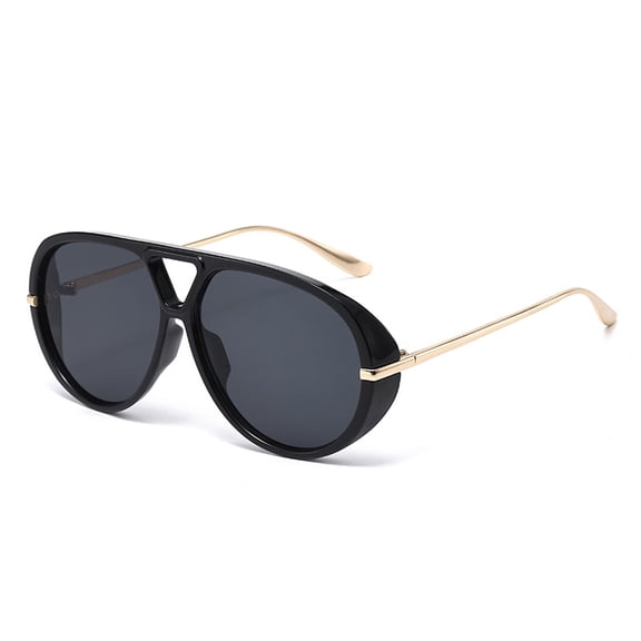 Fashionable double-bridge large-frame slimming sunglasses, popular on Instagram for street photography