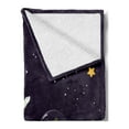 thumbnail image 2 of Explore Soft Flannel Fleece Throw Blanket, Hand Drawn Deer Astronaut in Space with Sun Moon Shooting Star and Alien Planet, Cozy Plush for Indoor and Outdoor Use, 50" x 60", Multicolor, by Ambesonne, 2 of 5