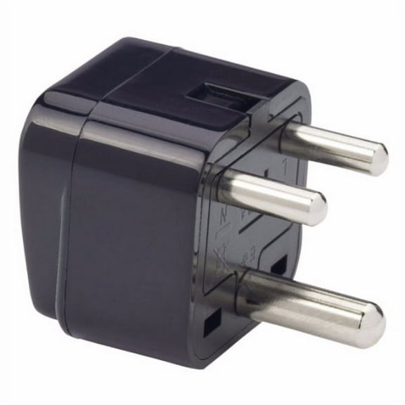 India 3-Pin Universal Plug Adapter Black