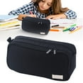 thumbnail image 2 of Pencil Box, Tyeign Large Capacity Pencil Case Pen Organizer Canvas Pencil Bag with Handle office for Teen teens Pencil Cases for Adults Pencil Boxes Pencil Bag Pencil Pouch Big Black, 2 of 5