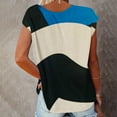 thumbnail image 3 of DailyTrove 3. Women's Two-Tone Contrast Short Sleeve Tank - V-Neck Casual Top, Minimalist for, 3 of 4