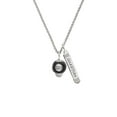 thumbnail image 2 of Delight Jewelry Silvertone Black 8 Ball Spinner Silvertone Guardian Angel Bar Charm Necklace, 23", 2 of 4
