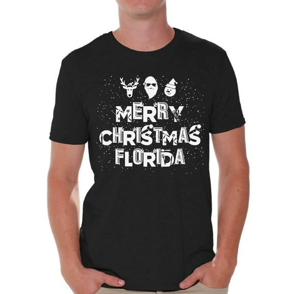 Awkward Styles Merry Christmas Florida Shirt Christmas Tshirts for Men Florida Xmas Shirts Men's Holiday Tee Merry Christmas Shirt Christmas Holiday Top Florida Shirt Xmas Gift Idea Christmas Outfit