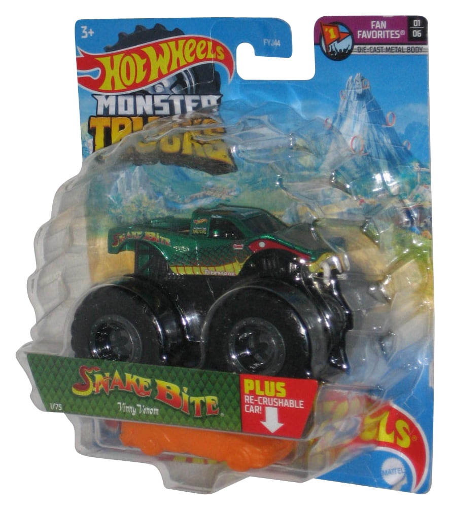 Hot Wheels Monster Trucks 1:64 Scale Vehicle - Snake Bite Vinny Venom