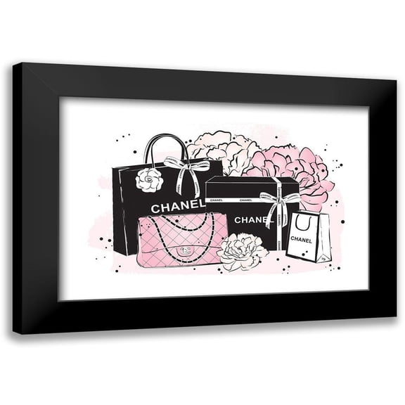 Pavlova, Martina 14x11 Black Modern Framed Museum Art Print Titled - Black Bag Peonies II