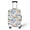Flowers Pattern, variant on HELLHERO Anti Fade Luggage Cover for Vacation Travel, Polyester Protective Suitcase Luggage Cover, World Map Airplane Print