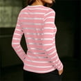 thumbnail image 5 of Women's V Neck Long Sleeve Loose Fit Printed Blouse Cute Trendy Outfits Comfy Lightweight Summer Vacation | CSEONE,Pink S, 5 of 6