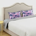 thumbnail image 3 of Satin Pillowcase Soft and Smooth Pillow Case for Hair and Skin Navy Blue Palm Tree, 3 of 7