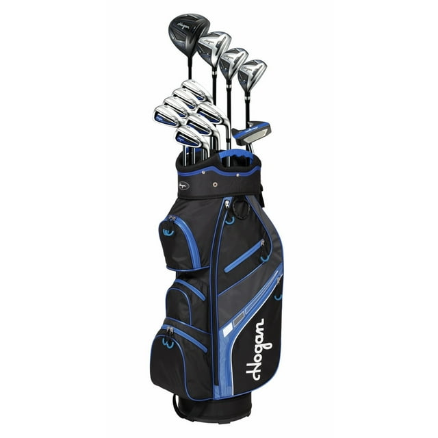 Hogan Golf FW-817 Men Right Graphite Golf Clubs Set with Cart Bag, Senior Flex