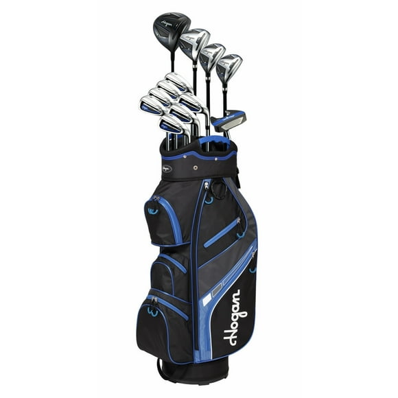 Hogan Golf FW-817 Men Right Graphite/Steel 1 Inch Longer Golf Clubs Set with Cart Bag Stiff Flex