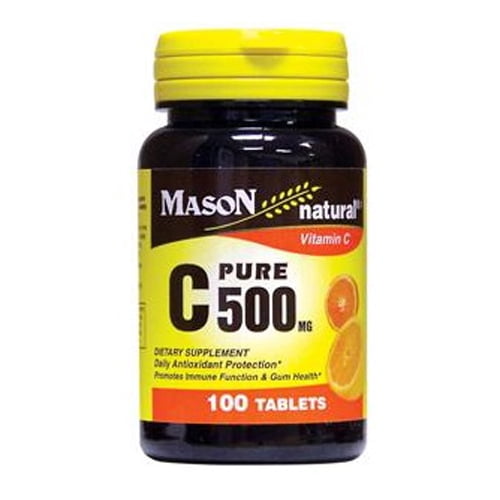Mason Natural Vitamin C 500 Mg Pure Ascorbic Acid Tablets - 100 Ea