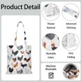 thumbnail image 5 of Farmhouse Chicken Canvas Tote Bag – Rustic Hen & Rooster Watercolor Print with Eggs & Flowers, Reusable Cotton Shopping Bag for Country Life Lovers, 5 of 7