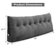 thumbnail image 2 of ANMINY Triangular Headboard Pillow with Side Pockets, Velvet Fabric, Vertical Stripe Pattern Bed Rest Reading Pillow, Removable & Washable Cover, Daybed Wedge Pillow for King Beds, 2 of 8