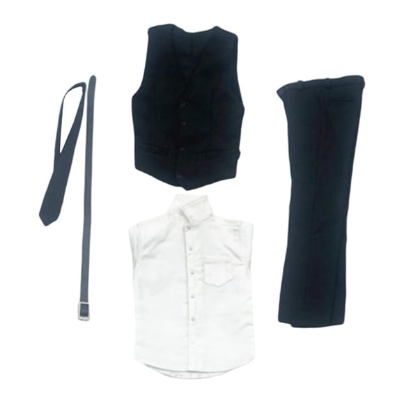 tamizeot Costume de Figurine Masculine 1:6 Tenue pour Déco Action Figurine 12 Pieds' Noir