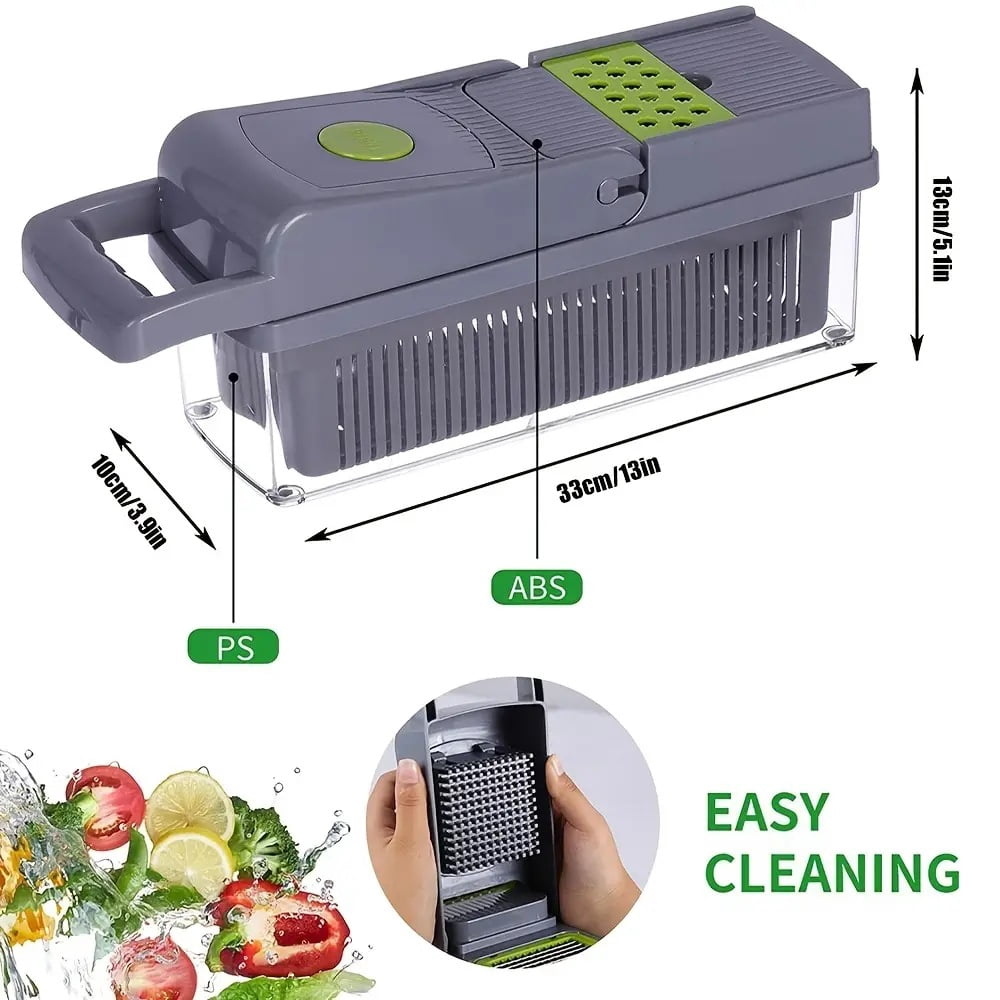 Hwawhin 13 in 1 Vegetable Chopper, Multifunctional Food Chopper with Container, 8 Blade food processor with Onion Chopper, Slicer, Dicer for Potato, Carrot, Salad Chopper, Home & Kitchen Gadgets