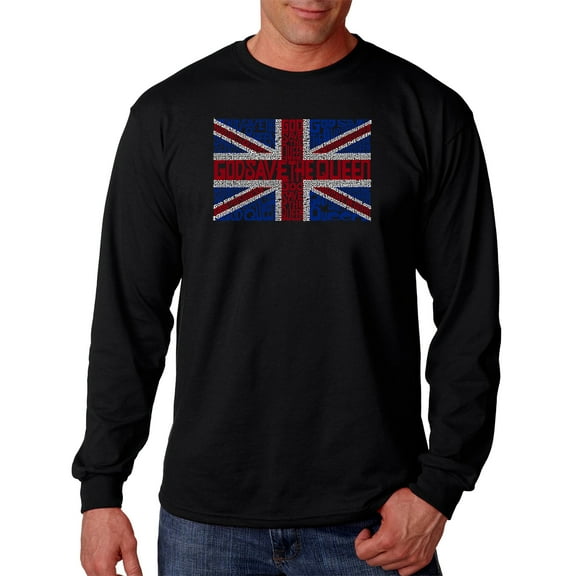 LA Pop Art Men's Word Art Long Sleeve T-shirt - God Save The Queen