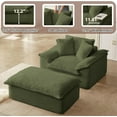 thumbnail image 4 of Lovableguy Modern Oversized Chaise Lounge Chair Indoor,Corduroy Deep seat Single Lounge Sofa with Ottoman,Sleeper Couch for Living Room,Bedroom,No Assembly Required,No Assembly Required,Green, 4 of 9