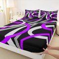 thumbnail image 3 of Manfei Boys Girls Contemporary Geometric Lines 3pcs Twin Sheet Sets,Minimalist Abstract Stripes Twin Fitted Sheet,Retro Vintage Aesthetic Breathable Flat Sheet,Luxury Bedroom Decor, 3 of 7