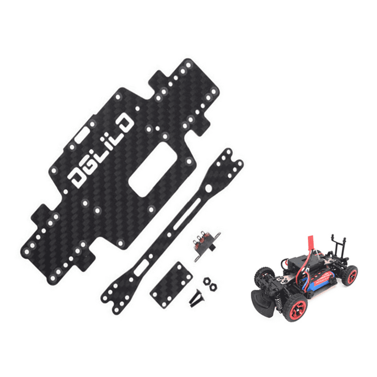 1/28 RC Car Carbon Fiber Chassis Model Car DIY Replacement
