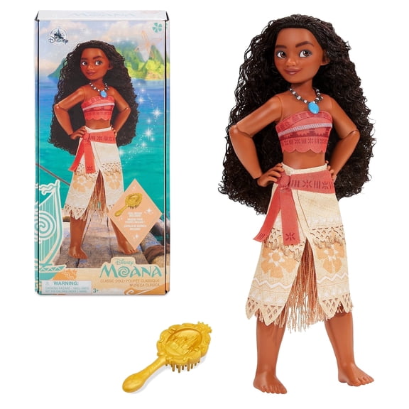 Disney Store Official Princess Classic Doll (Moana), 11 Inches, Includes Brush with Molded Details, Fully Posable Toy in Classic Outfit - Disney Princess Toys
