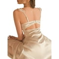 thumbnail image 2 of Elegant Women's Summer Silk Slip Sleepwear Dress Sleeveless Backless V Neck Nightgown Sheer Lace Floral Nightdress Nightgown, 2 of 3