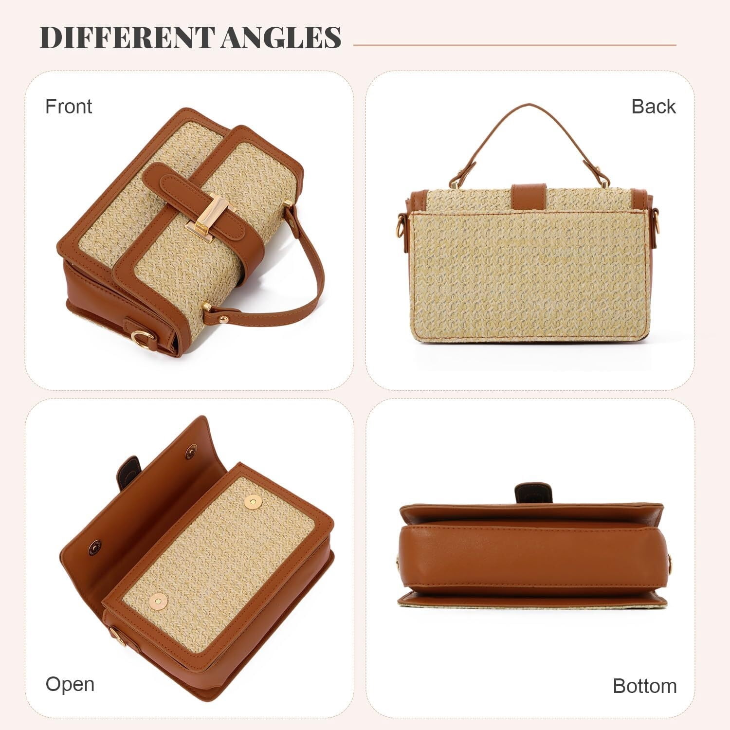 Summer Purse for Women 2025 Woven Vacation Handbags Straw Crossbody Bag for Spring Beach