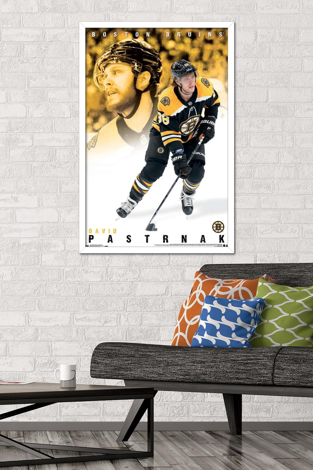 NHL Boston Bruins - David Pastrnák 19 Wall Poster, 22.375" x 34" Framed