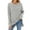 Gray, variant on Free Shipping Womens Y2K Split Side Knit Sweater Crewneck Long Sleeve Pullover Solid Knit Side Slit Blouse Tunics