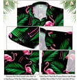 thumbnail image 6 of LA LEELA Men's Hawaiian Shirts Short Sleeve Button Down Shirt Mens Hawaii Shirts Boho Vacation Casual Summer Beach Shirts for Men Funny L Wading Bird Leaf, Black, 6 of 6