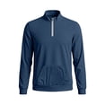 thumbnail image 5 of KKBOTIVE Men's Quarter Zip Polo Sweatshirt, Casual Stand Collared Top Long Sleeve Solid Color Pullover for Men Daily Fall Spring Outerwear ( Navy Size: S ), 5 of 5