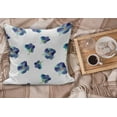 thumbnail image 2 of Floral Fluffy Throw Pillow Cushion Cover, Watercolors Painted Violet Flowers Pattern Blooms Spring Nature Theme, Decorative Square Accent Pillow Case, 20" x 20", Turquoise Navy Blue, by Ambesonne, 2 of 5