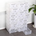thumbnail image 2 of 10x Schuhbox Schuhaufbewahrung Stapelbox Schuhablage Mit Deckel Plástico transparente, 2 of 4