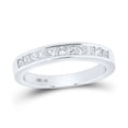 thumbnail image 4 of 14K White Gold Womens Princess Diamond Wedding Single Row Band 1/2 Cttw, Womens Size: 5-10, 4 of 4