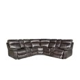 thumbnail image 3 of Infinity 3 Piece Transitional Faux Curved Living Room Reclining Sectional, Brown, 3 of 6
