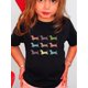 thumbnail image 1 of Camiseta de manga corta con estampado de cachorro multicolor para niñas, diseño de cuello redondo, ropa de verano informal y elegante para niños, adecuada para edades de 1 a 8 años., 1 of 5