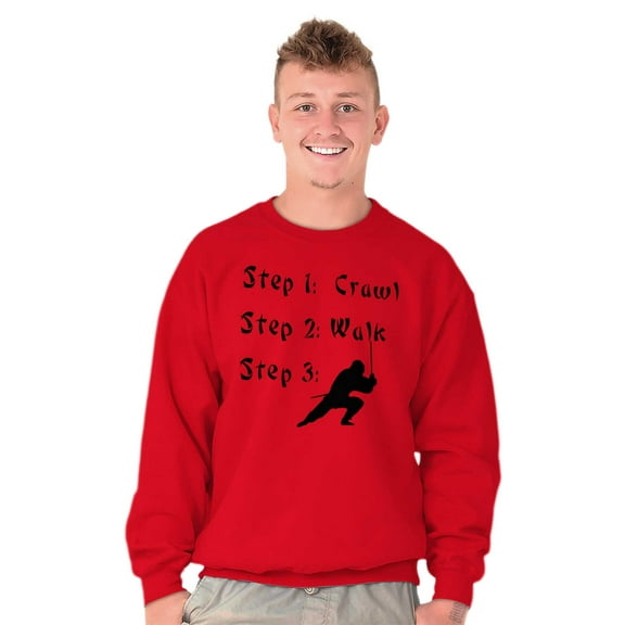 Crawl Walk Ninja Stealth Karate Men Big & Tall Sweatshirt Brisco Brands 2X