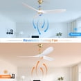 thumbnail image 2 of 60 Inch Modern ABS Ceiling Fan With 6 Speed Smart Remote Control Reversible DC Motor For Bedroom Living Room, 2 of 8